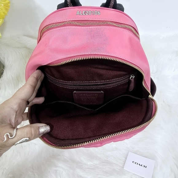 Coach Pink Women's Court Backpack With Ruching C4094 - Picture 13 of 17